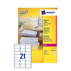 Avery L7160-250 addressing label White Self-adhesive label
