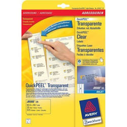 Avery J8560-25 printer label Transparent