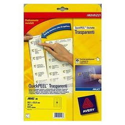 Avery J8562-25 printer label Transparent