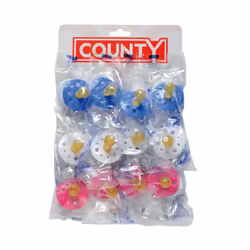 Pack Of 12 Baby Soothers Dummies - County Pacifiers