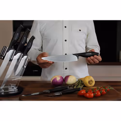 Sabatier Professional L'Expertise 6pc Revolving Knife Block Set - High Quality Chrome Molybdenum Stainless Steel, Finely Ground Razor Sharp