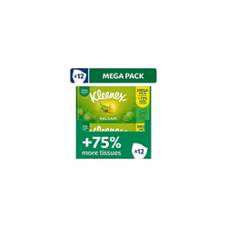 Kleenex Balsam Tissues, Mega Pack - 1,344 Sheets (12 Boxes x 112 Sheets) - Balm Tissues Protect and Soothe Your Nose When You ...
