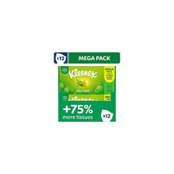 Kleenex Balsam Tissues, Mega Pack - 1,344 Sheets (12 Boxes x 112 Sheets) - Balm Tissues Protect and Soothe Your Nose When You've Got a Cold -