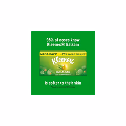 Kleenex Balsam Tissues, Mega Pack - 1,344 Sheets (12 Boxes x 112 Sheets) - Balm Tissues Protect and Soothe Your Nose When You've Got a Cold -