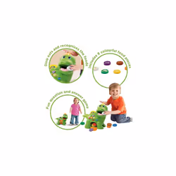 Baby Feed Me Dino | Musical Baby Toy with Numbers, Counting Music & Shapes | Interactive Light Up Toy Suitable from 1, 2, 3 Year Olds Kids & POP and