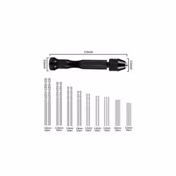 37 Pieces Hand Drill Set, Include Pin Vise Hand Drill with Mini Drills, Twist Drills and Bench Vice for Craft Carving DIY (0.1-1 mm PCB Drill)