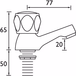 Bristan VAC 1/2 C MT Club Basin Taps with Metal Heads - Chrome Plated