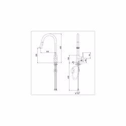 Bristan APR PULLSNK C Apricot Monobloc Sink Mixer with Pull-Out Spray
