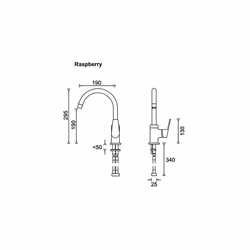 Bristan RSP EFSNK C Raspberry Easyfit Kitchen Sink Mixer Tap with Swivel Spout, Chrome