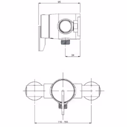 Bristan Sonique2 Recessed Shower Valve With Chrome Head & Adjustable Riser Rail