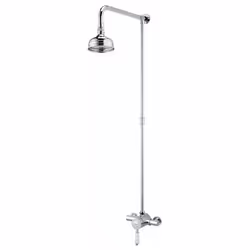 Bristan Colonial Exposed Thermostatic Shower Valve Fixed Head Chrome Rigid Riser