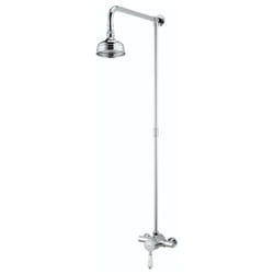 Bristan Colonial Exposed Thermostatic Shower Valve Fixed Head Chrome Rigid Riser