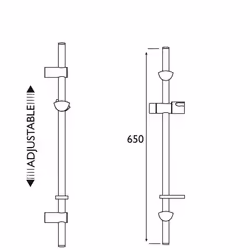 EVC ADR01 C EVO Riser Rail with Adjustable Fixing Brackets - Chrome Plated