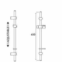 EVC ADR01 WC EVO Riser Rail with Adjustable Fixing Brackets - White/Chrome Plated