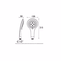 Evo Large 120 mm Diameter 3 Mode Function White/Chrome Shower Head Handset with Rub Clean Nozzles (EVC HAND04 WC)