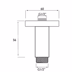 Bristan ARM CFSQ01 C 75 mm Square Ceiling Fed Shower Arm