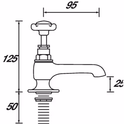 Bristan N 1/2 C CD 1901 Basin Pillar Taps, Chrome