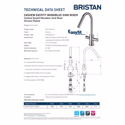 Bristan CSH EFSNK C Cashew Easy Fit Sink Mixer