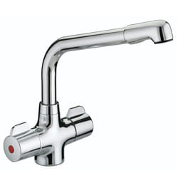 Bristan Manhatan Kitchen Sink Mixer Tap Double Lever Modern Easyfit Chrome