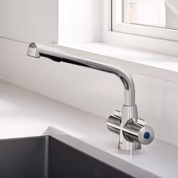 Bristan Manhatan Kitchen Sink Mixer Tap Double Lever Modern Easyfit Chrome