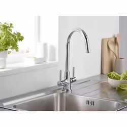 Bristan Monza Kitchen Sink Mixer Tap Double Lever Modern EasyFit Chrome