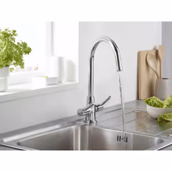 Bristan Monza Kitchen Sink Mixer Tap Double Lever Modern EasyFit Chrome