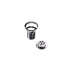W BATH05 C Round Push Button Bath Waste Slotted C Chrome