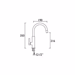 Bristan MLB SNK BLK Melba Kitchen Sink Mixer Tap with Swivel Spout, Black
