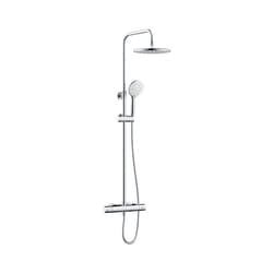 Bristan Buzz2 Adjustable Rigid Riser Dual Head Diverter Bar Mixer Thermostatic Shower - Chrome - BUZ2 SHXDIVCTFF C