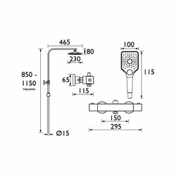 Bristan Craze2 Rigid Riser Bar Mixer Shower with Dual Heads - Chrome - CRZ2 SHXDIVCTFF C (CRZ2SHXDIVCTFFC)