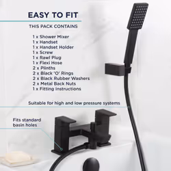 Bristan Cobalt Bath Shower Mixer Tap Black (COB BSM BLK)