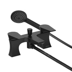 Bristan Hourglass Bathroom Bath Shower Mixer Tap Twin Lever Black HOU BSM BLK