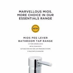 Bristan Essentials Mios Bathroom Taps, 1/2 Inch Basin Taps