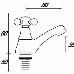Bristan R 1/2 C Regency Basin Taps - Chrome
