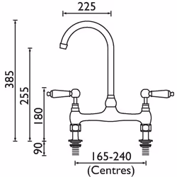 Bristan RS DSM C Renaissance Deck Sink Mixer, Chrome