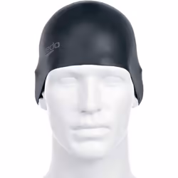 SPEEDO Junior Plain Moulded Silicone Swimming Cap Black
