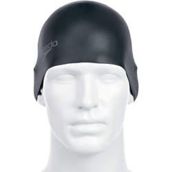 SPEEDO Junior Plain Moulded Silicone Swimming Cap Black