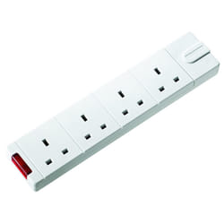 Masterplug UG 13amp 4 Socket Trailing Socket with Power Indicator - White