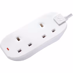 Masterplug BTN10-MP Two Socket Long Extension Lead, 10 Metres, White