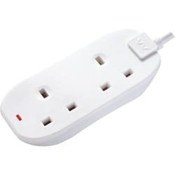 Masterplug BTN10-MP Two Socket Long Extension Lead, 10 Metres, White