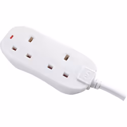 Masterplug BTN10-MP Two Socket Long Extension Lead, 10 Metres, White