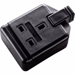Masterplug ELS13B-01 Heavy Duty Single Socket Trailing Socket, without Plug and Cable, 13 Amp, Black