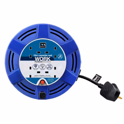 Masterplug MCT1010/4BL 10amp 4 Socket 10m Cassette Reel - Blue