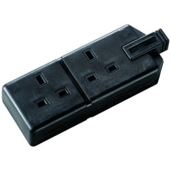 Masterplug ELS132B 13amp 2 Socket Trailing Socket - Black