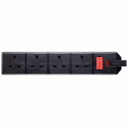 Masterplug ELS134B 13amp 4 Socket Trailing Socket - Black