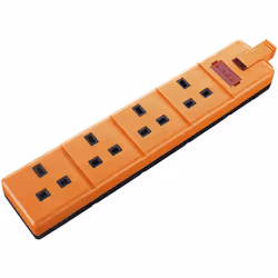 Masterplug ELS134O 4-Gang Permaplug Trailing Socket - Orange