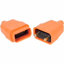 2 PIN ORANGE RUBBER CONNECTOR 5A IN-LINE GARDEN LAWNMOWER 2PFC10
