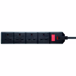 Masterplug EXS1342B 13amp 4 Socket 2m Heavy Duty Extension Lead - Black