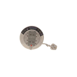 Masterplug SCT0413/R-MS Cassette Cable Reel 4 Metre 4 Socket Thermal Cut-Out White 13A 240 Volt