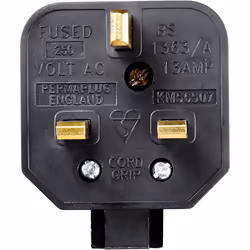 Masterplug HDPT13B-MP Heavy Duty 13 Amp Rewireable Plug, 57.5 x 48 mm, Black